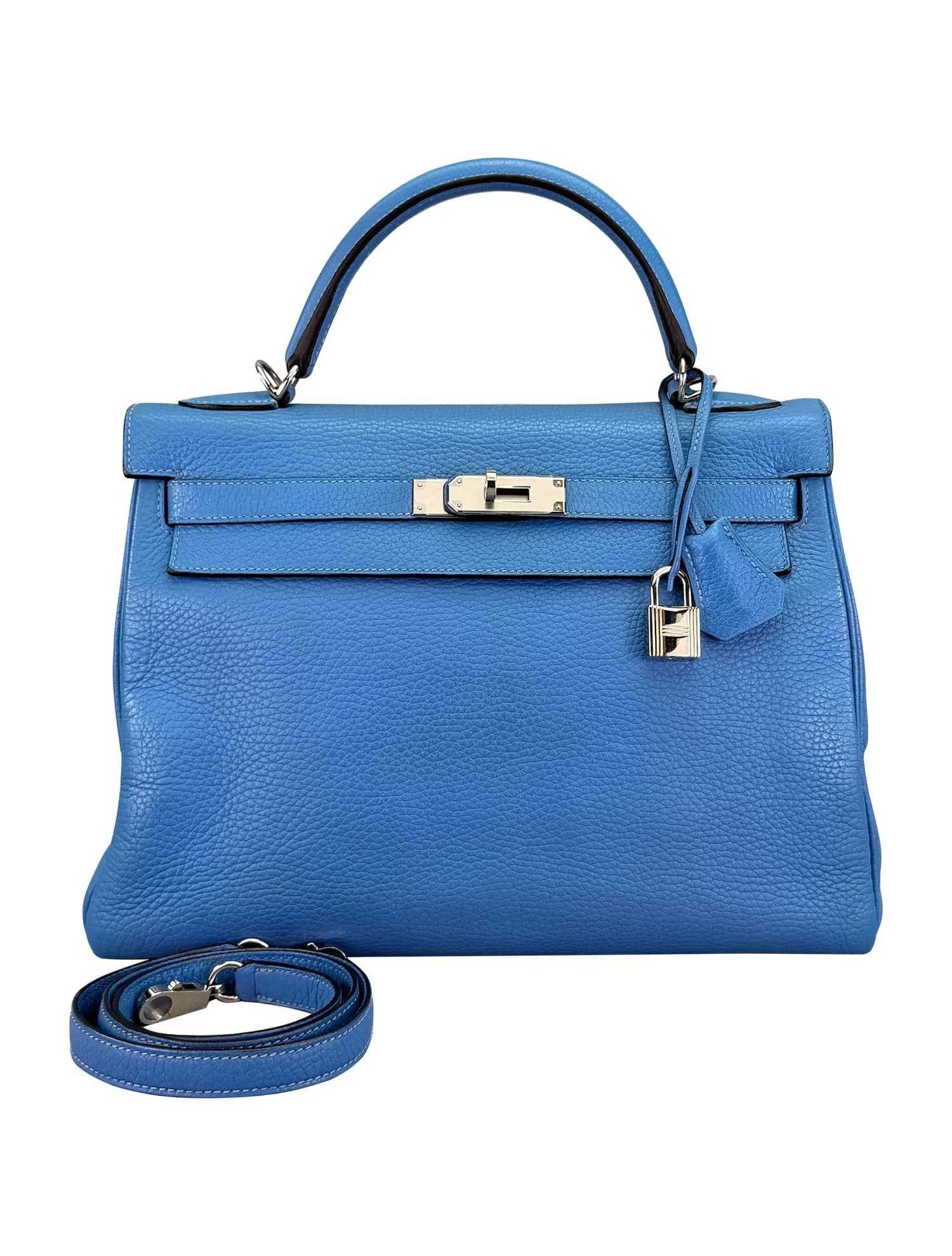 Kelly 32 Togo Bleu Paradis Palladium
