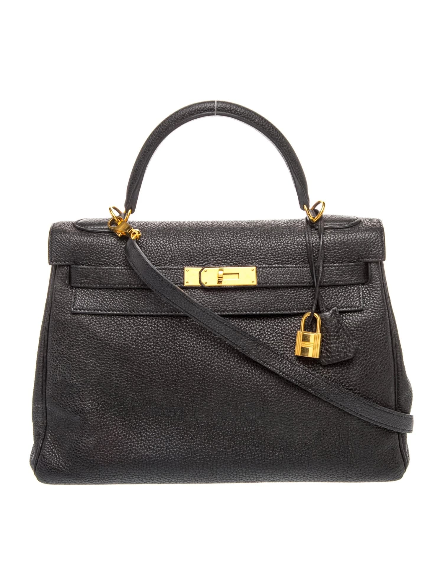 Kelly 28 Togo Noir Gold