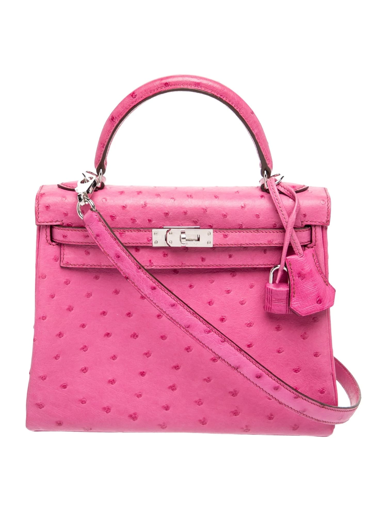 Kelly 25 Ostrich Fuchsia Palladium