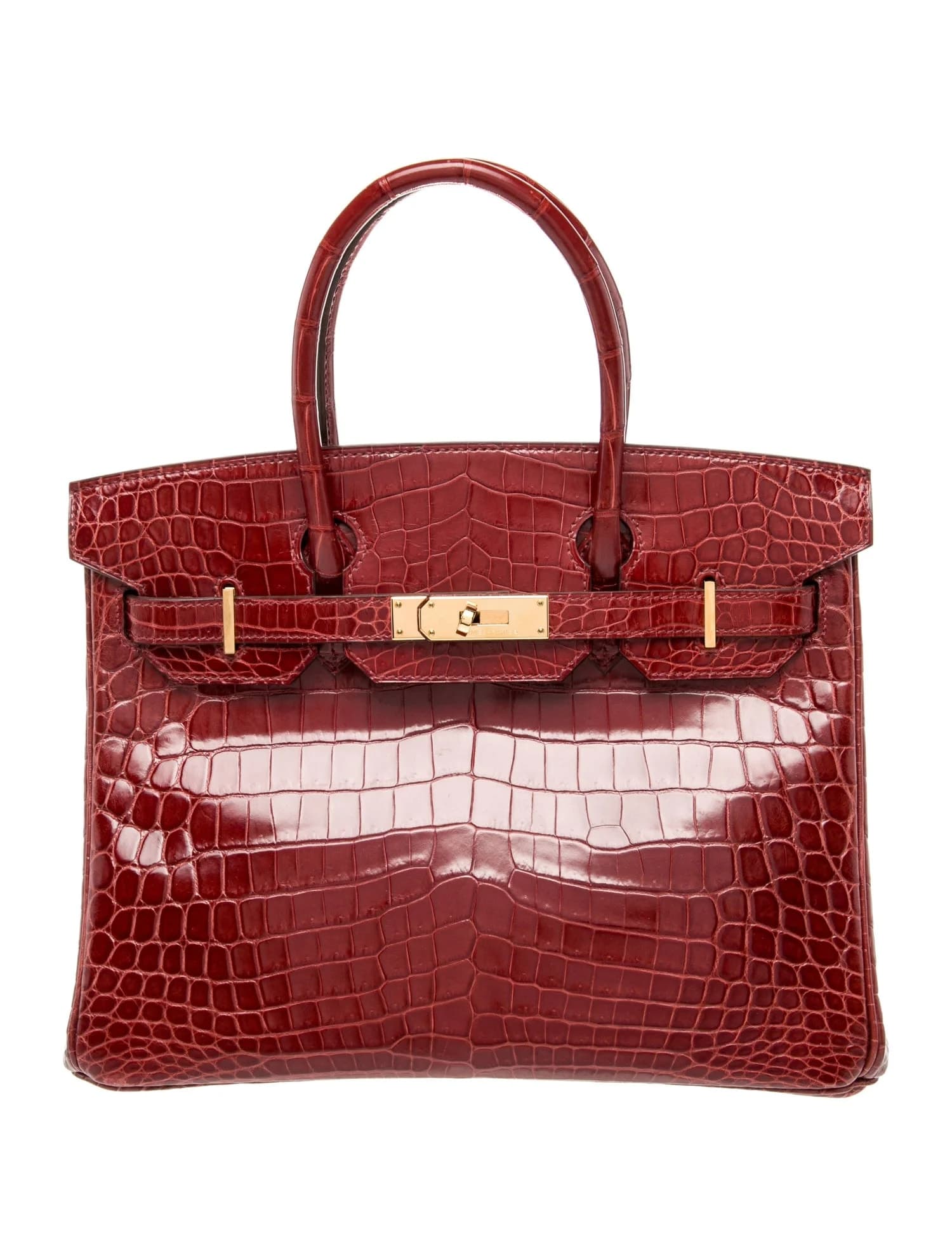 Birkin 30 Shiny Niloticus Crocodile Rouge H Gold