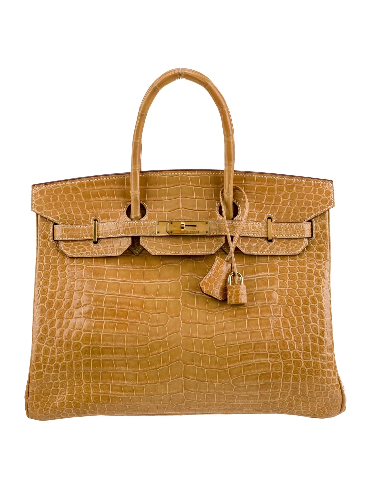 Birkin 35 Shiny Porosus Crocodile Sable Palladium