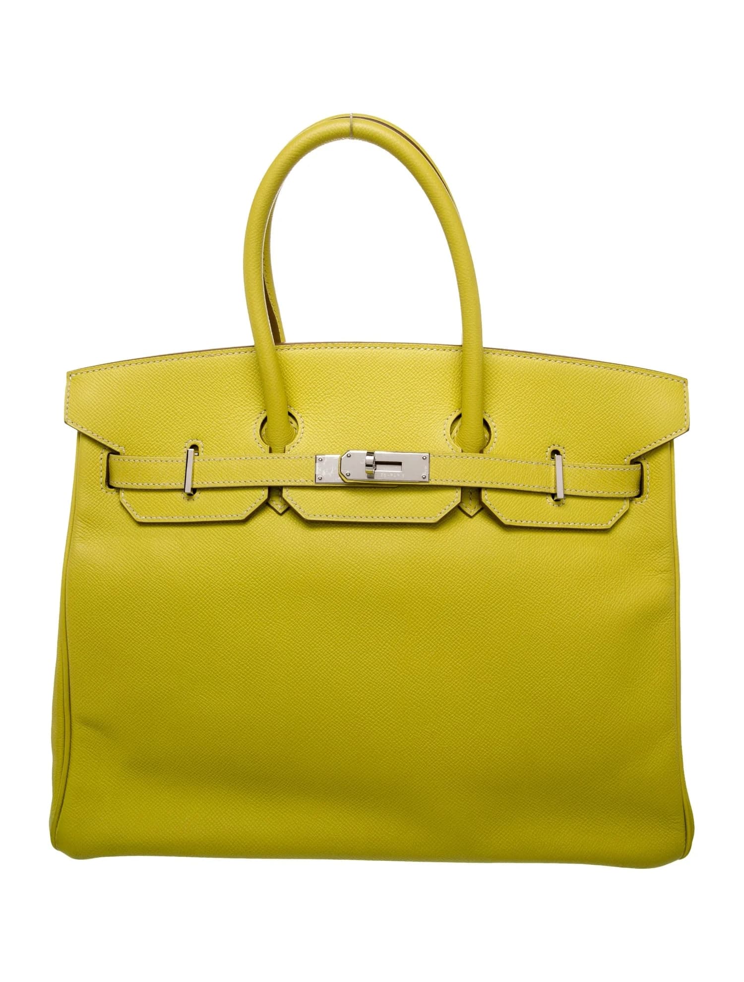 Birkin 35 Epsom Gris Perle & Lime Palladium