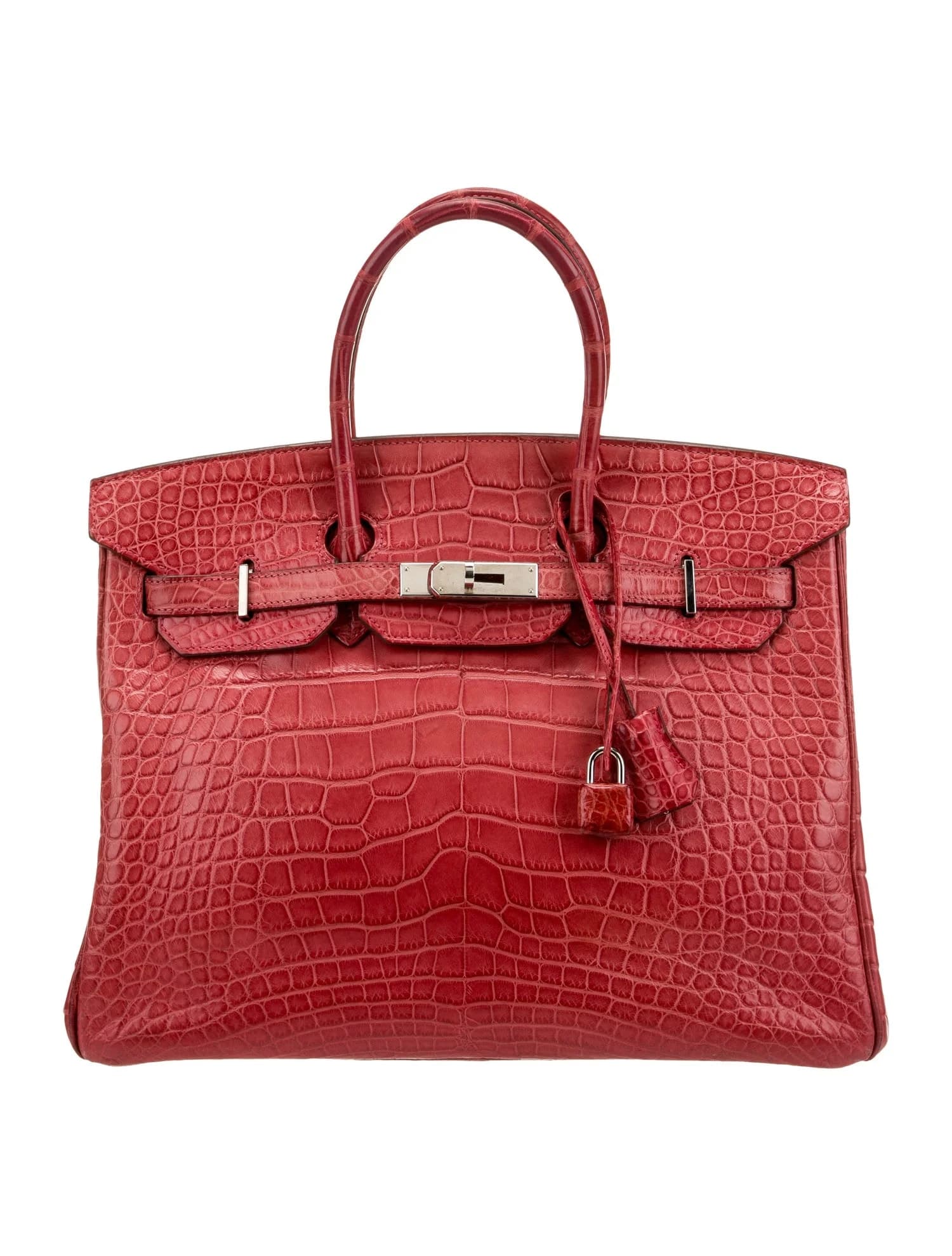 Birkin 35 Matte Alligator Bougainvillier Palladium