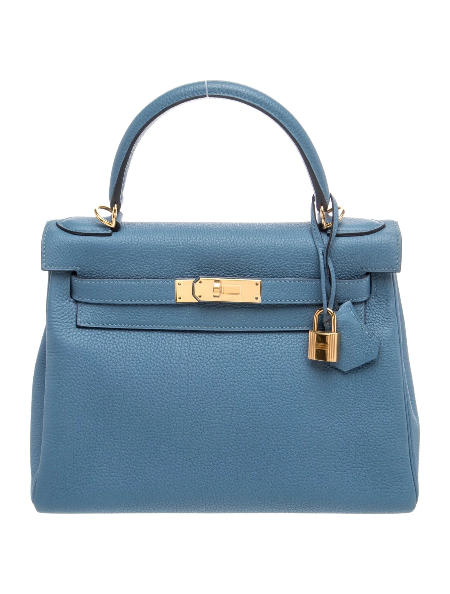 Kelly 28 Togo Bleu Azur Gold