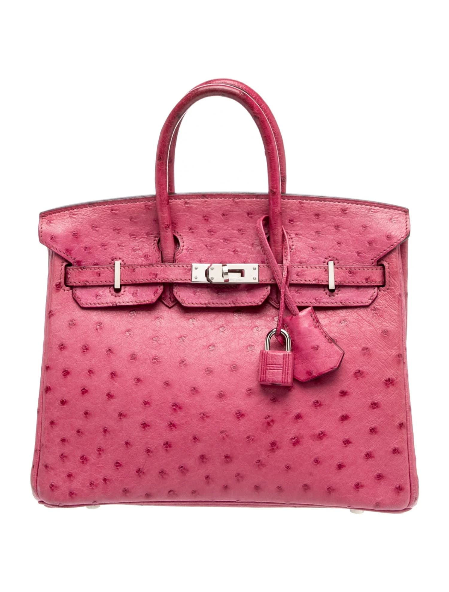 Birkin 25 Ostrich Fuchsia Palladium