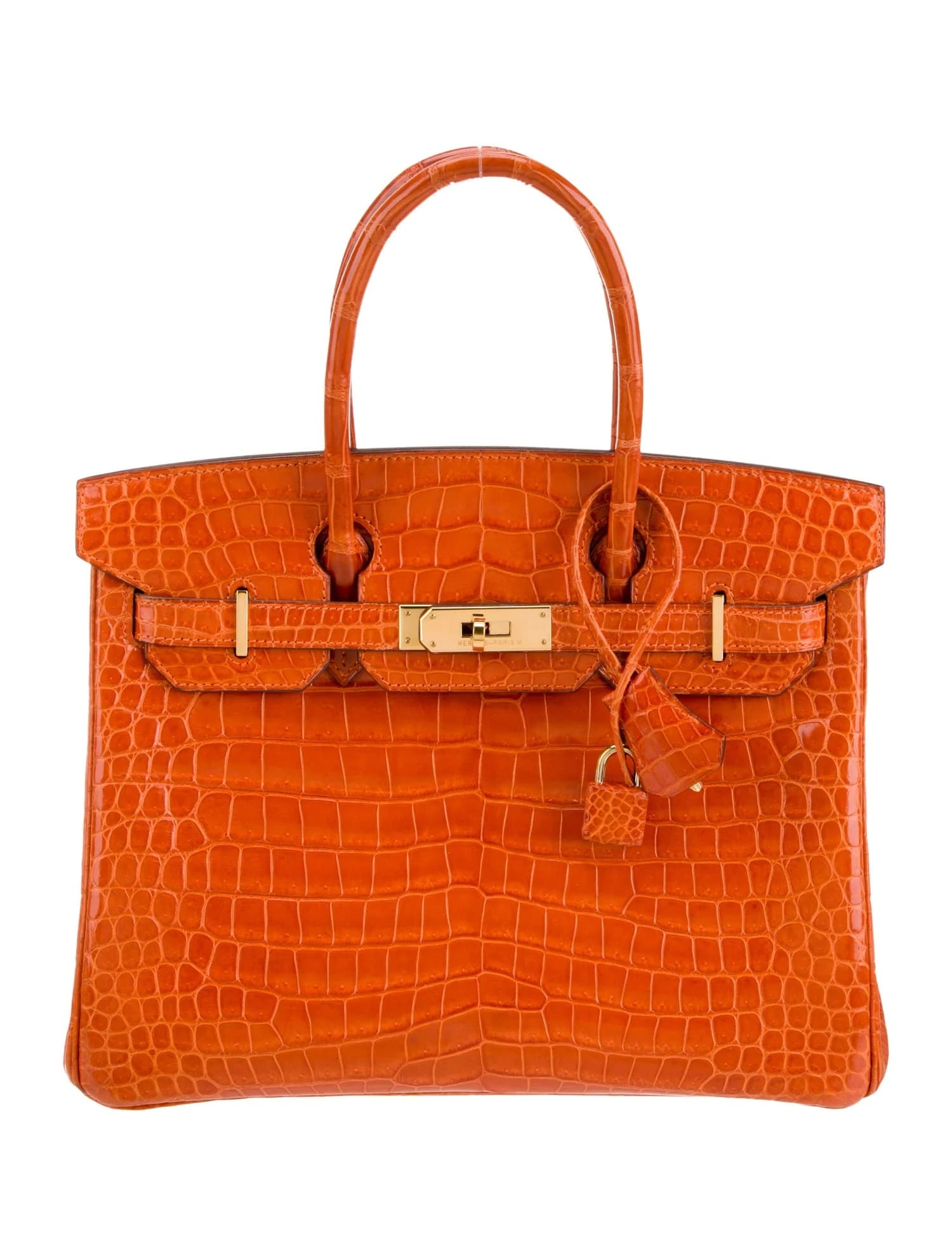 Birkin 30 Shiny Crocodile Pain D'épices Gold