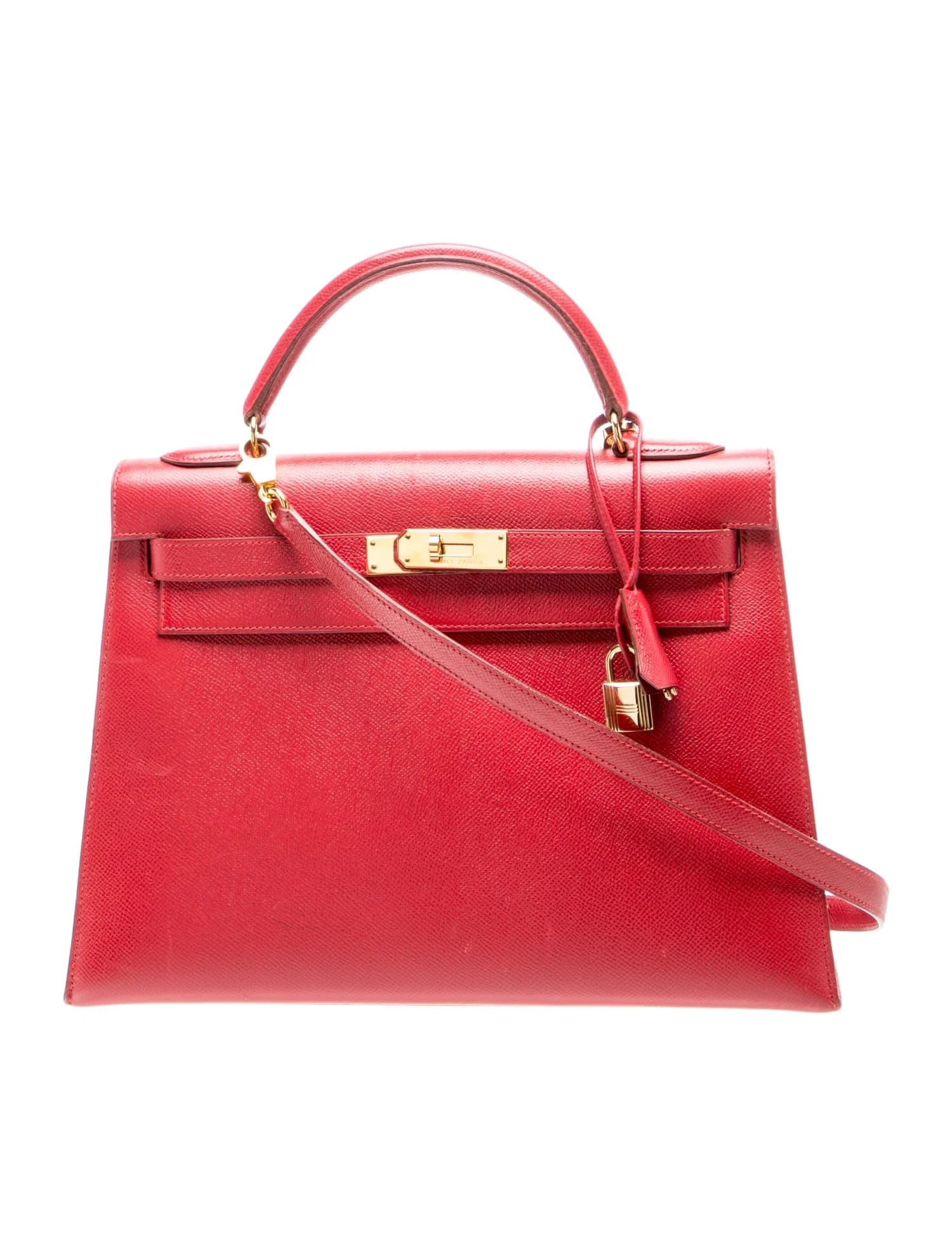 Kelly 32 Courchevel Rouge Vif Gold